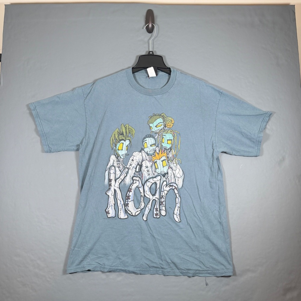 1999 Korn Issues VTG T Shirt Mens XL Blue 100% Cotton Band T Shirt GIANT HTF